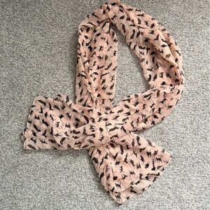 Chic Black Cat Print Scarf